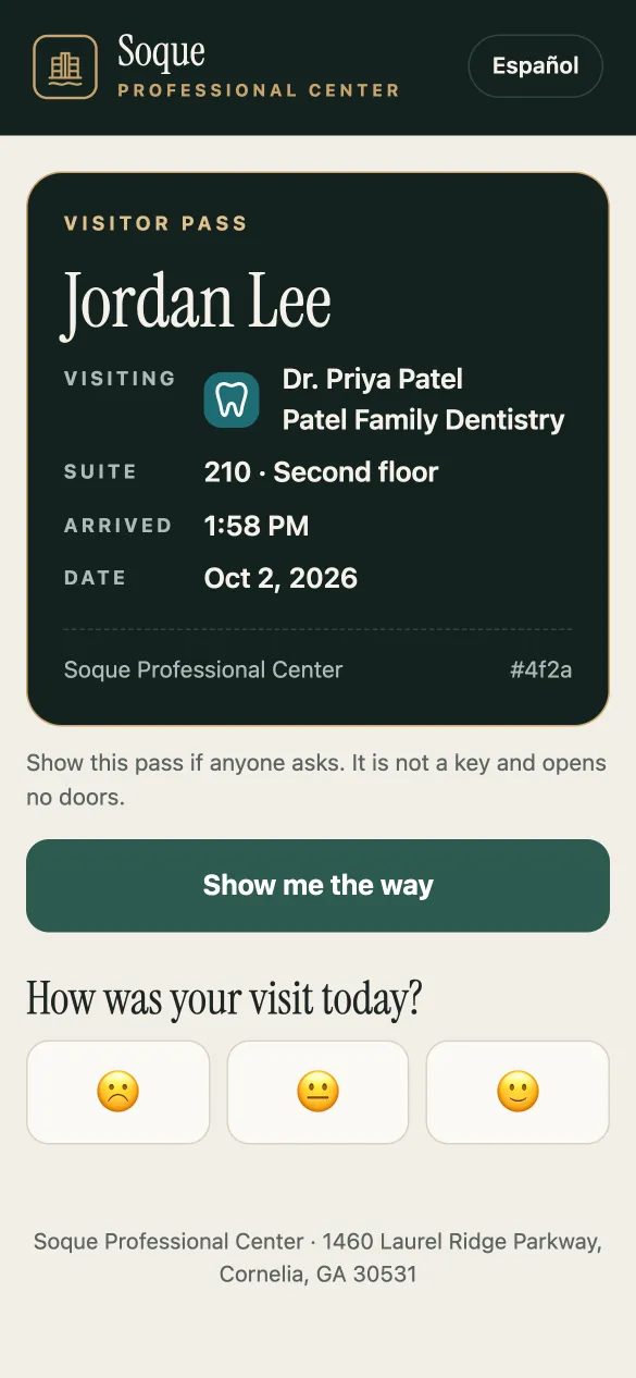 Visitor pass